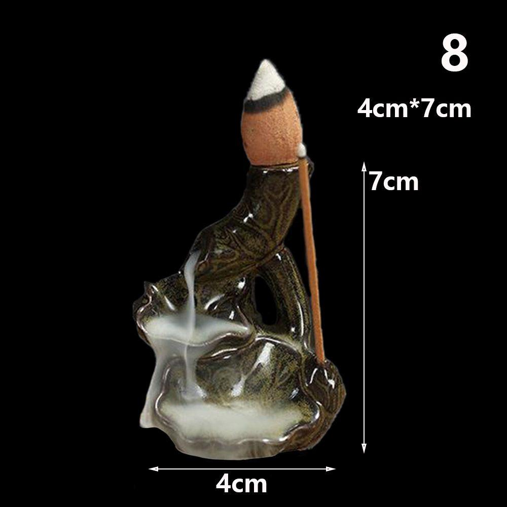 

Настольное украшение Домашний декор Китайский стиль Подставка для благовоний Цензор с обратным потоком Керамическая аромалампа 8