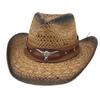 Cross-Border Western Cowboy Hat Outdoor Beach Sun Hat European And American Hot-Selling Cowboy Top Hat Hollow Warped Edge Sun Hat