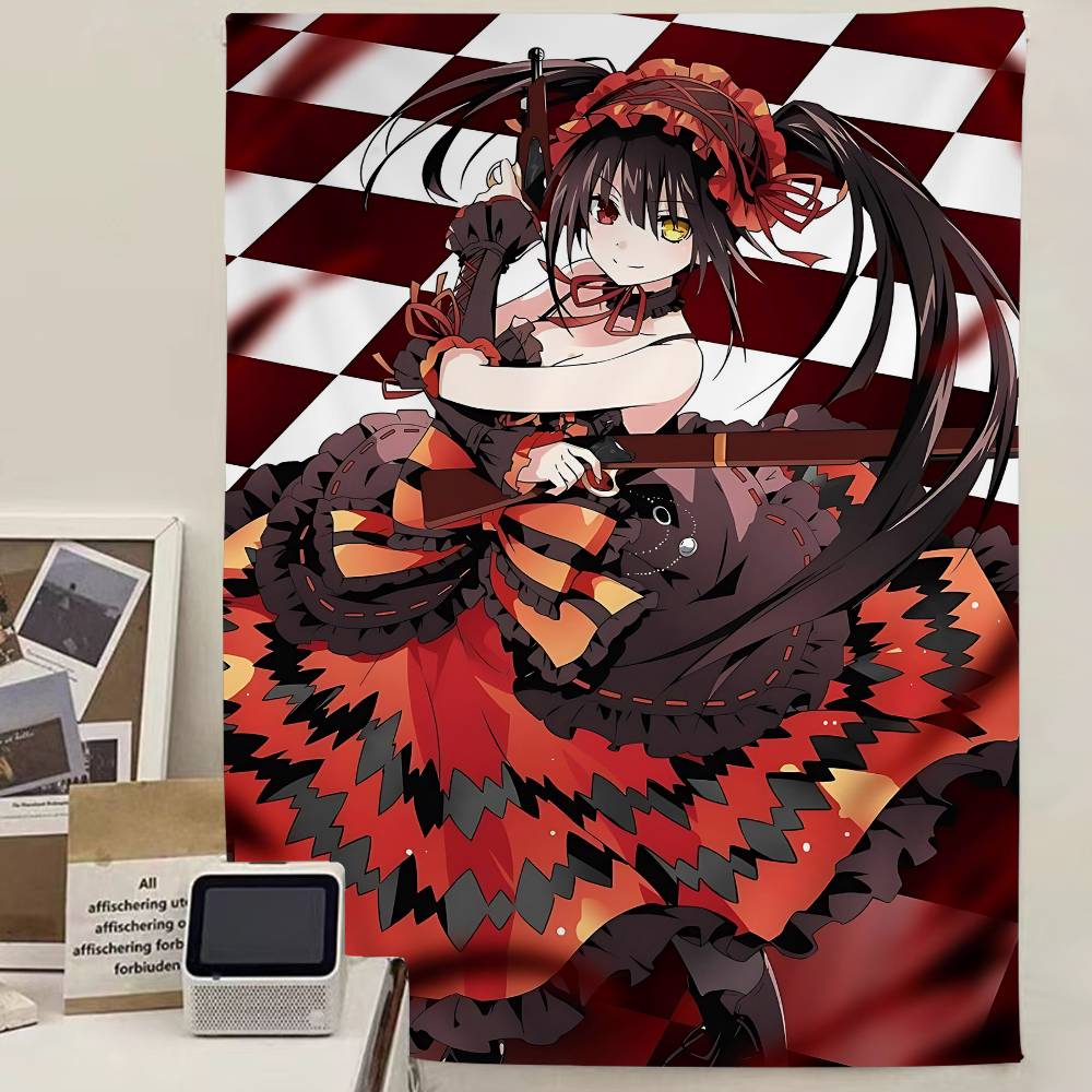 Cool And Cute T-Tokisaki Kurumi Anime Anime Tapestry Hanging Tarot Hippie Wall Rugs Dorm Home Decor