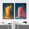 Colorful Fruit Smoothie Beverage Coffee Cocktail Posters Prints Canvas Printing Wall Art Picture for Milk Tea Dessert Shop Decor