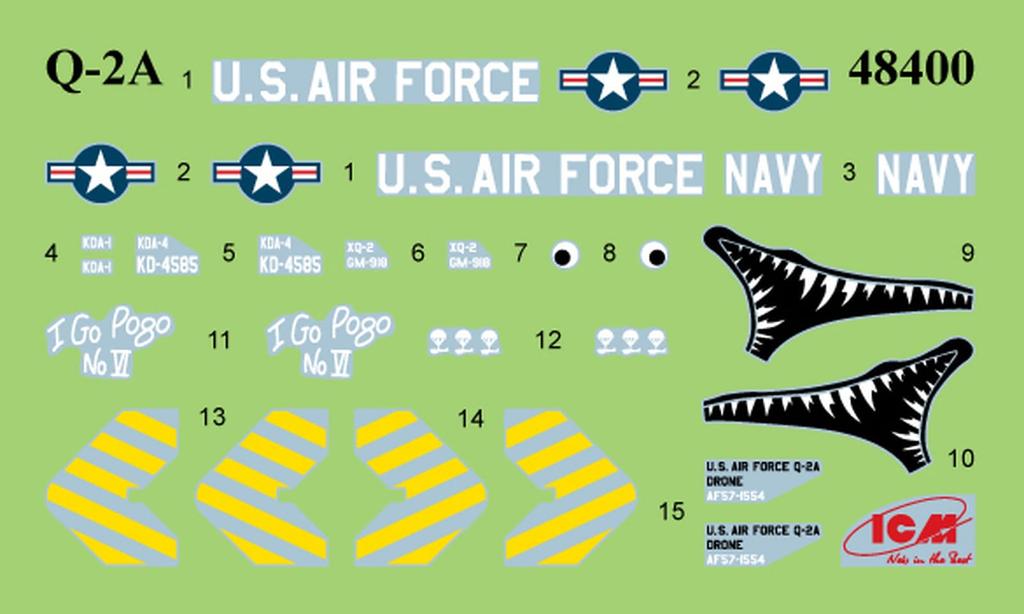 ICM American Target Drone Set of 2 Plastic Model 48399 1/48 (KDA-1/BQM-34A) (Airplane)