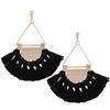Gprince European Fashion Fan-shaped Gothic Tassel Earrings Ear Drops Women Jewelry Black