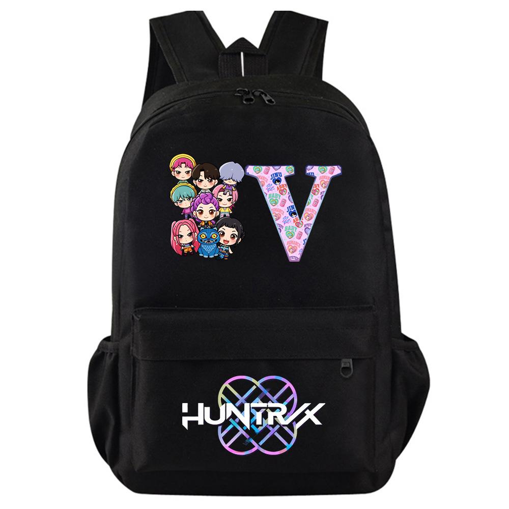 26 English Letter Kpop Demon Hunters Printed Backpack for Teenager Student Girl Boy Bookbag Schoolbag Women Large Capacity Travel Bag Kid Gift Rucksak