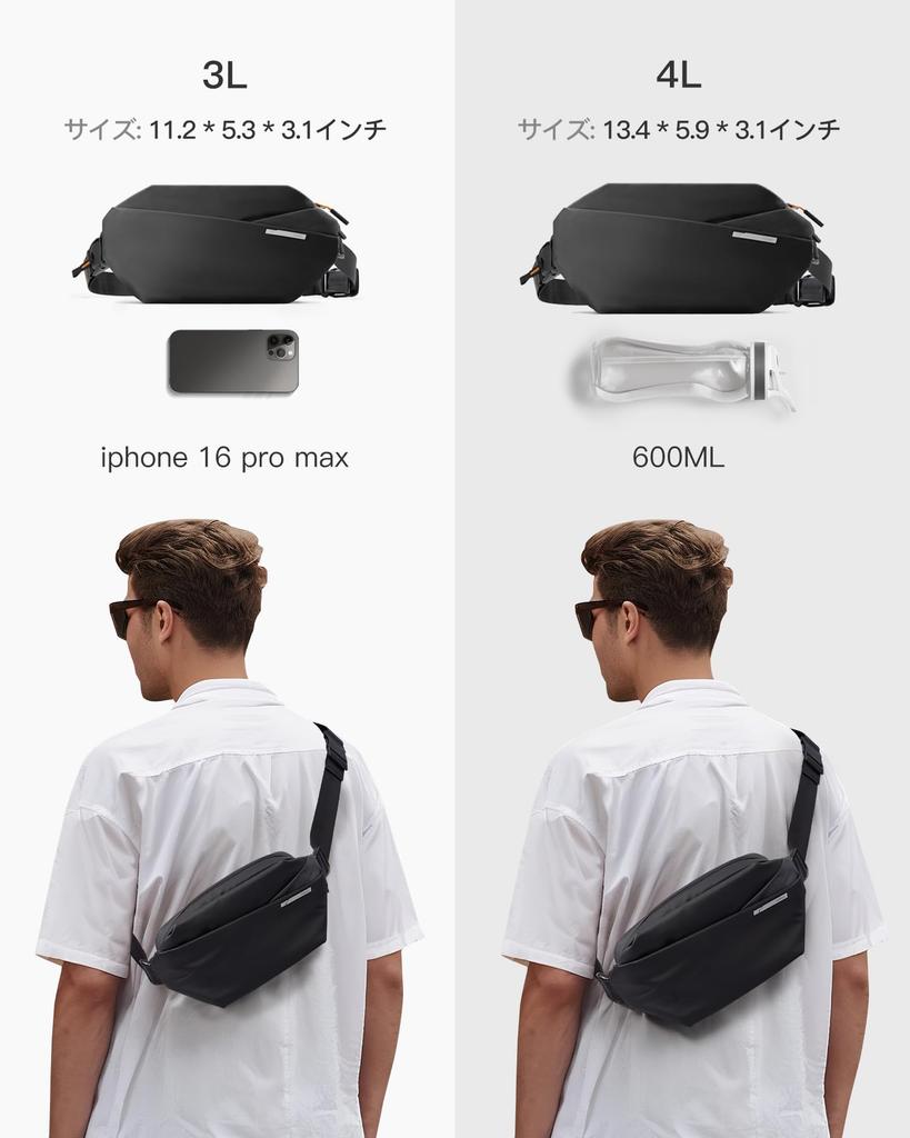 Inateck Sling Bag a small sling bag with an adjustable shoulder crossbody shoulder multifunctional waist pouch for the and black X, strap, bag,