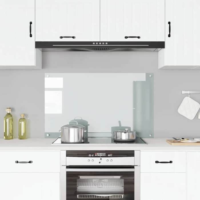 VidaXL Crédence de Cuisine, Transparent, 100x60 cm, Verre Trempé, Résistant à la Chaleur et aux Rayures, Panneau Mural, 249477