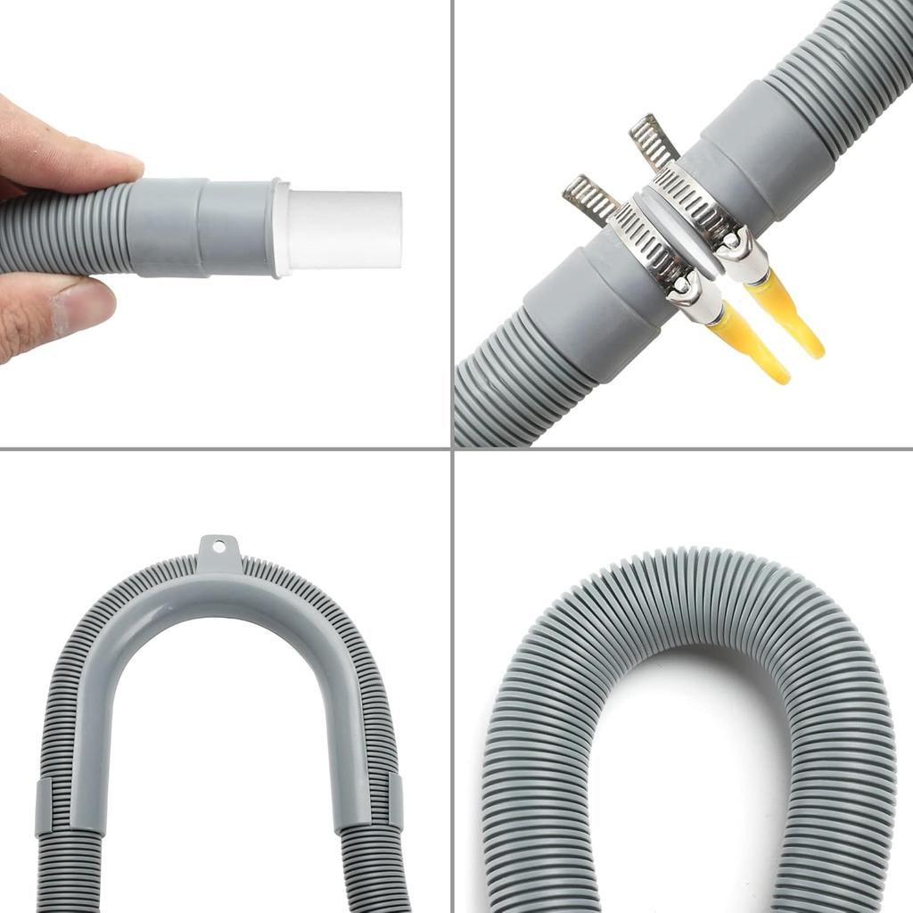 Washing Machine Drain Hose,10 FT Universal Washer Drain Hose Extension Kit with U-Bend Hose Holder and 2 Hose Clamps, Fits for 3/4 To 1-1/2