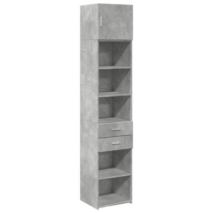VidaXL Armoire de rangement mince gris béton 45x42,5x225 cm, armoire de rangement de salle de bain, unité de rangement de 3281297