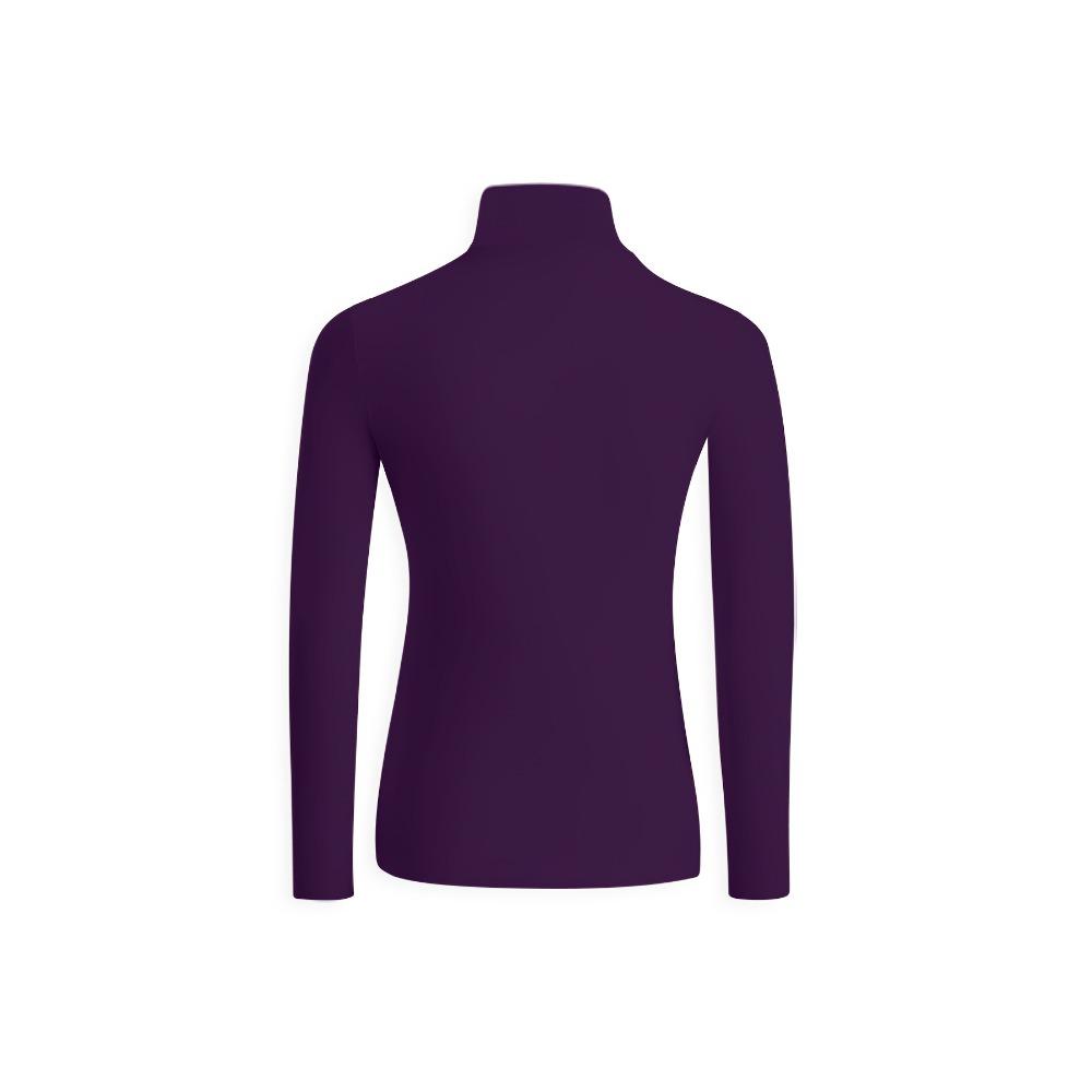 Women's Elegant Purple Long-sleeved T-shirt, Elastic and Comfortable Fit, Casual and Comfortable for All Seasons