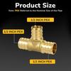 1/2inch Tubing Pipe Fittings Brass T Shaped Adapter Elbow Tees Straight Couplings Set for Hose Pipe And Tubing