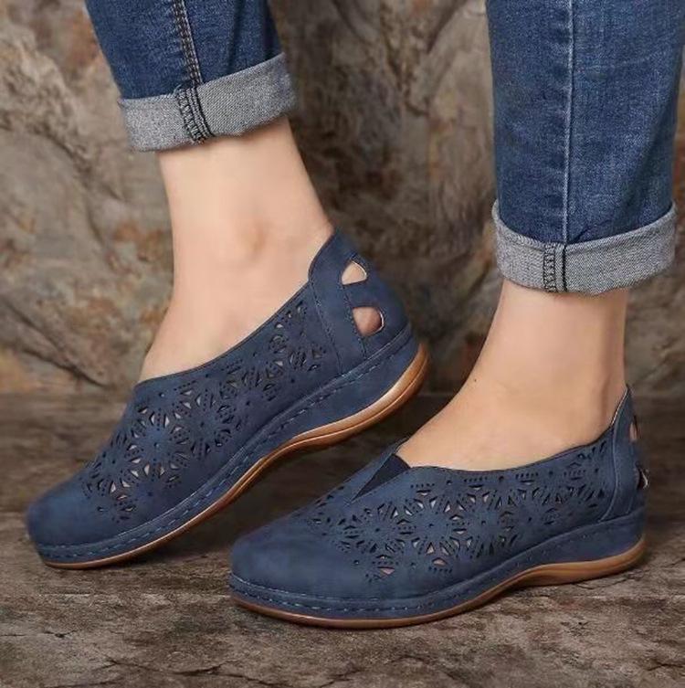 Sapatilhas Casuais Femininas Vazadas com Salto Anabela Plus Size 2021 - Edição Sudeste Asiático