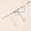 Chic Beaded Alloy Necklace Featuring Flat Moon Charm and Pearls Diamond Elements Creating Modern Fashion Look for Women