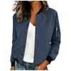 Women S Suede Fabric Stand Collar Buttoned Cardigan Jacket Casual Coat