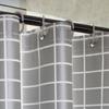 1Pc Gray Checkered Shower Curtain (With Hooks), Waterproof Bathroom Liner, Easy To Clean, Resistant To Soap Scum, 71X71 Inches