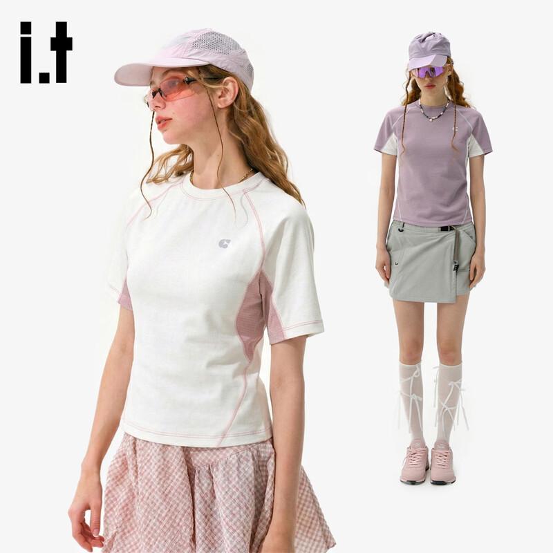 GROUND ZERO Women s UPF50+ Color-Block Breathable Spliced Short Sleeve T-Shirt S