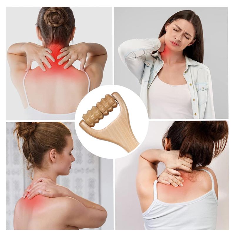 Durable And Safe 1Pcs Wooden Massage Roller Multi-Functional Body Roller For Cellulite Reduction Eases Muscle Tension Natural Muscle Roller
