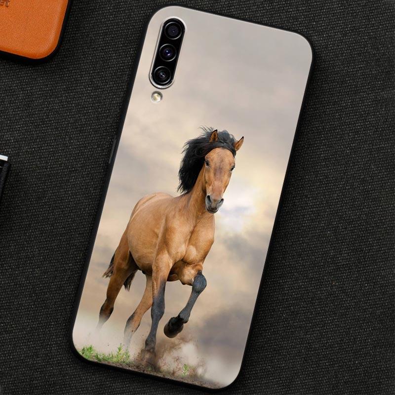 Custodia per Telefono Per Samsung Galaxy A30 A30S A50 S A20E A20 A40 A70 A10E Note 9 10 20 Ultra Cover Posteriore in Silicone Cavallo al Galoppo Animale
