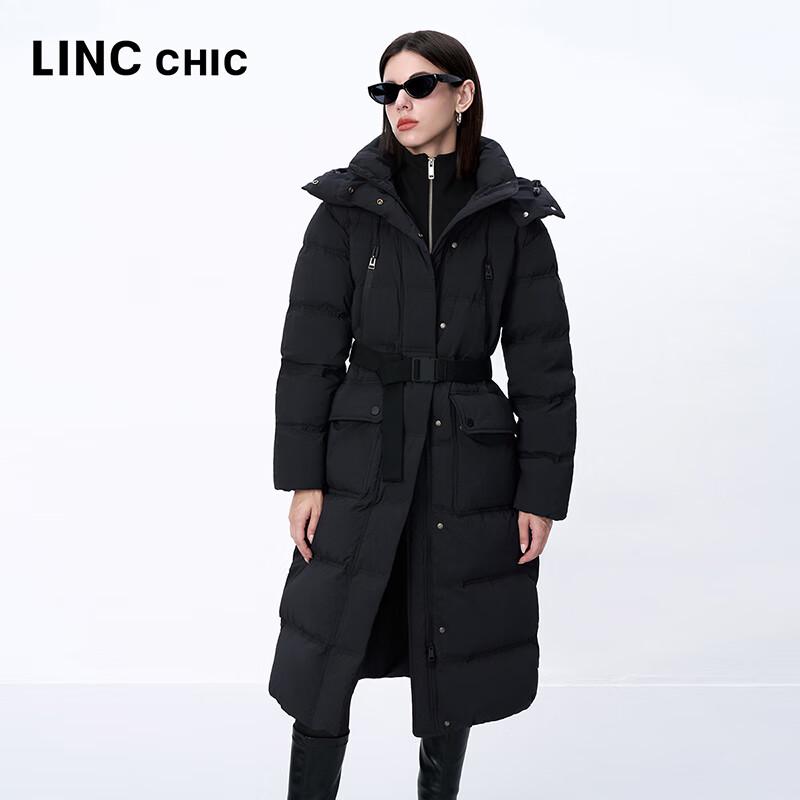 Jinyujie 2024 Winter Women's Long Goose Down Jacket with Waist Tie