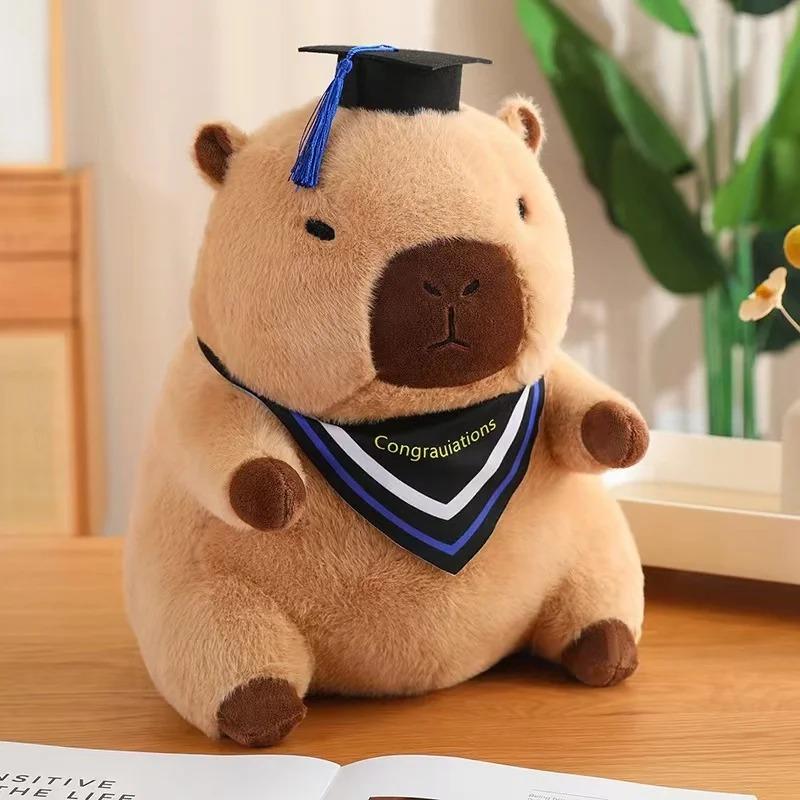 Doctor Hat Capybara Plush Toy Graduate Plush Dolls Cute Stuffed Animal Plushie Cute Pendant Soft Cartoon Pillow Graduation Gift