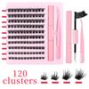 Diy Segmented False Eyelashes 120 Clusters Large Capacity 10-16M With Glue Tweezers Set Combination