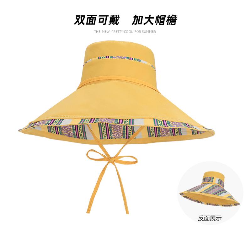 Summer wide brimmed hat double sided wearable, fisherman hat, versatile for sun protection and sun hats