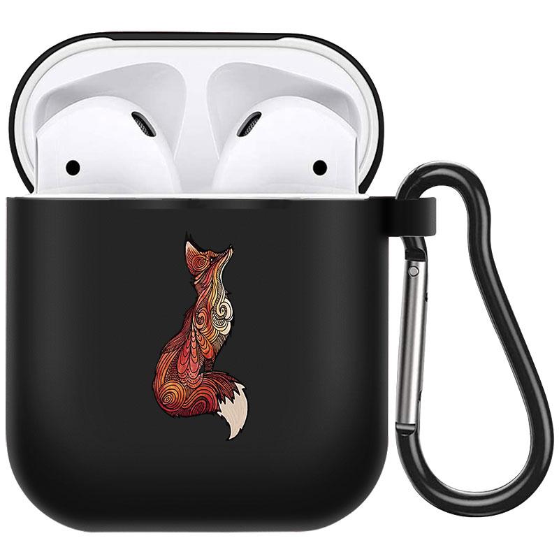 קריקטורה חמוד חיות מחמד כלב חתול בעל חיים ינשוף צמח פרחי אפל עבור אפל AirPods 2 3 כיסויי אוזניות חסינות זעזועים שחורות AirPods Pro Funds Cover