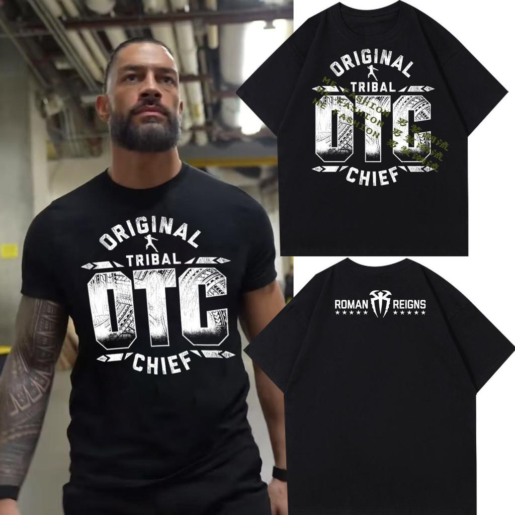 Wrestling Big Dog Tribe Chief Roman Reigns OTC Roman Reigns Short Sleeve Cotton T-Shirt Men's High Street Top