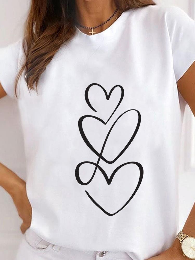 (Asian Size) sweet letter cute 90s Clothing Shirt Women Printed Lady Casual Short Sleeve T Tee Top Fashion Female Graphic T-shirts