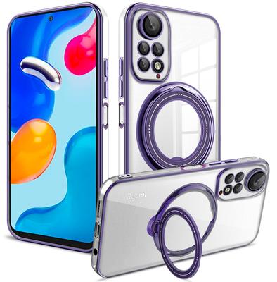 Plating TPU Lens Protect Case For Xiaomi Redmi Note 11 4G 11S Note11 Pro Magsafe Magnetic Ring Wireless Charging Clear Cover