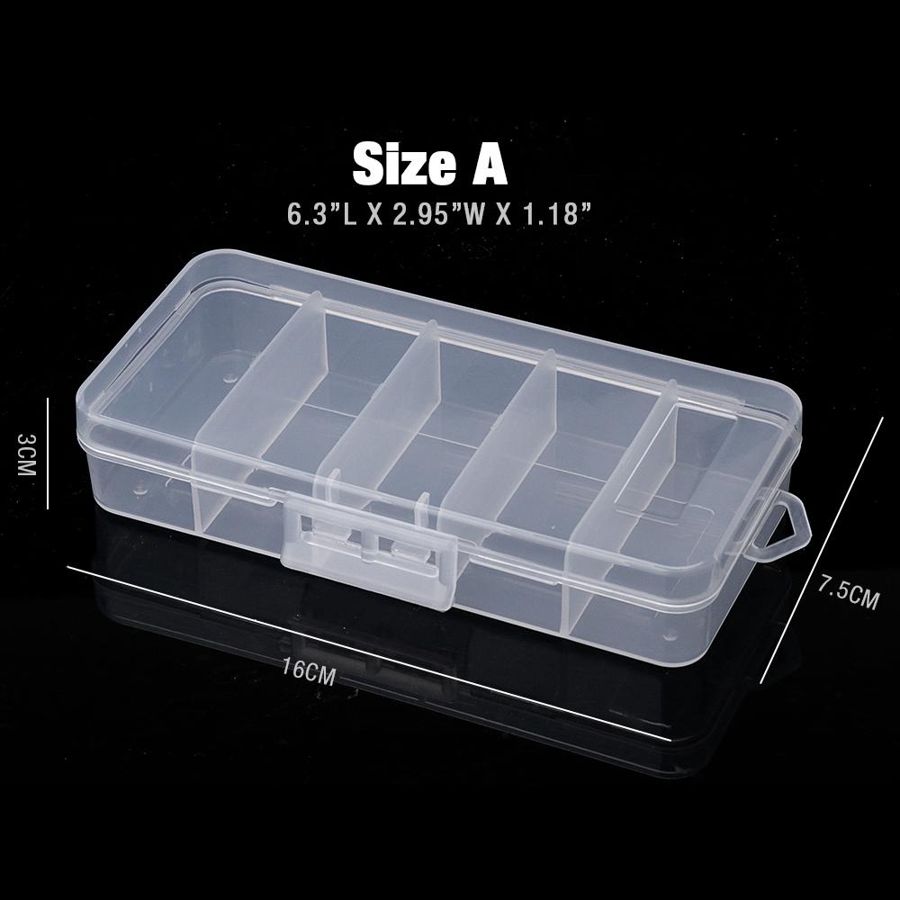 

Сверхпрочный 5-секционный ящик для хранения рыболовных снастей 4 размеров Портативные органайзеры для рыболовных крючков/приманок/товаров