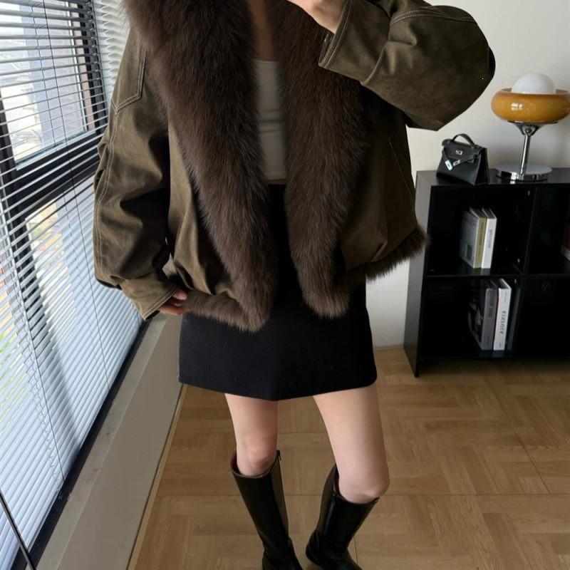Womens Short Parka With Real Fox Fur Collar Thick Duck Down Cotton Puffer Jacket Winter 2026