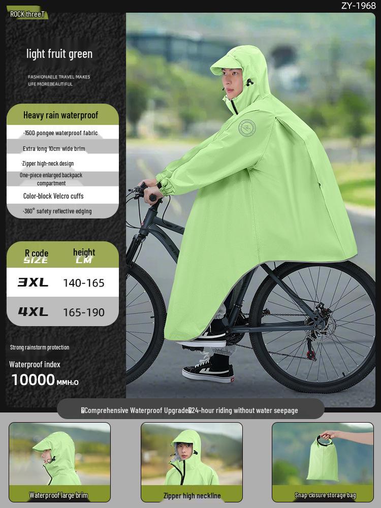 

Men s Stormproof Full-Body Cycling Rain Poncho with Backpack Coverage 3XL