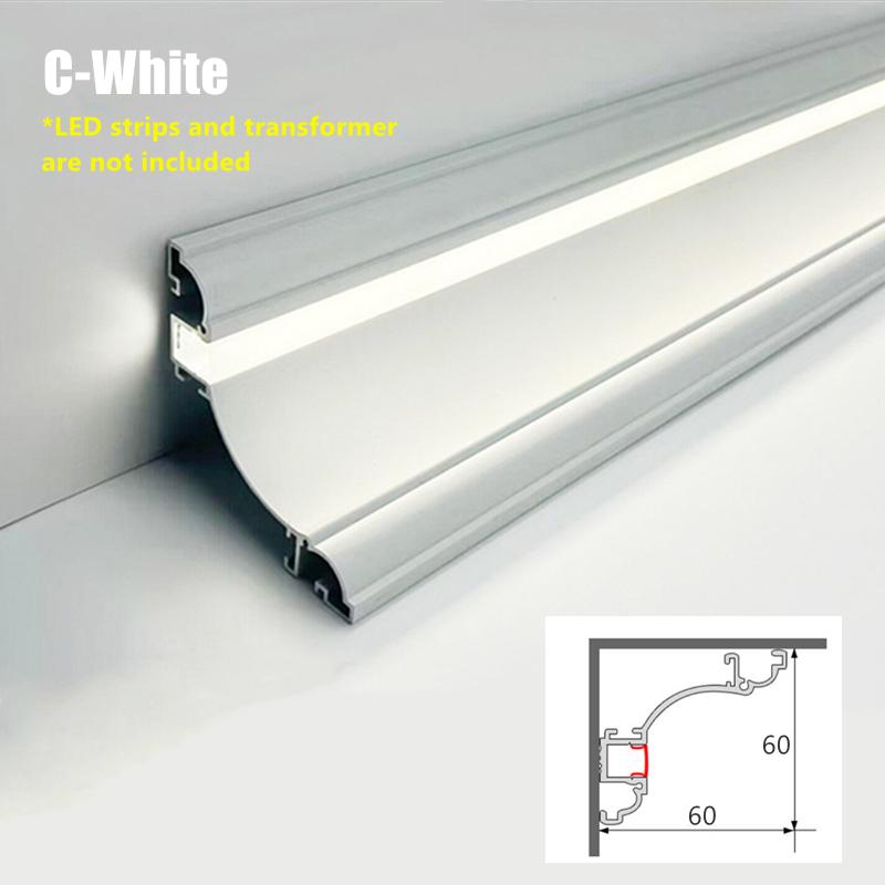Free Ceiling Top Corner Line Lamp LED Aluminum Profile Surface Mounted Linear Light Channel Ceiling Luminous Plaster Line Decor