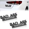 2Pcs Car Bad Ass Edition Emblem, 3D Fender Badge Decal Replacement, Auto Accessories for Tailgate Front Grille Hood Trunk Compatible with Car