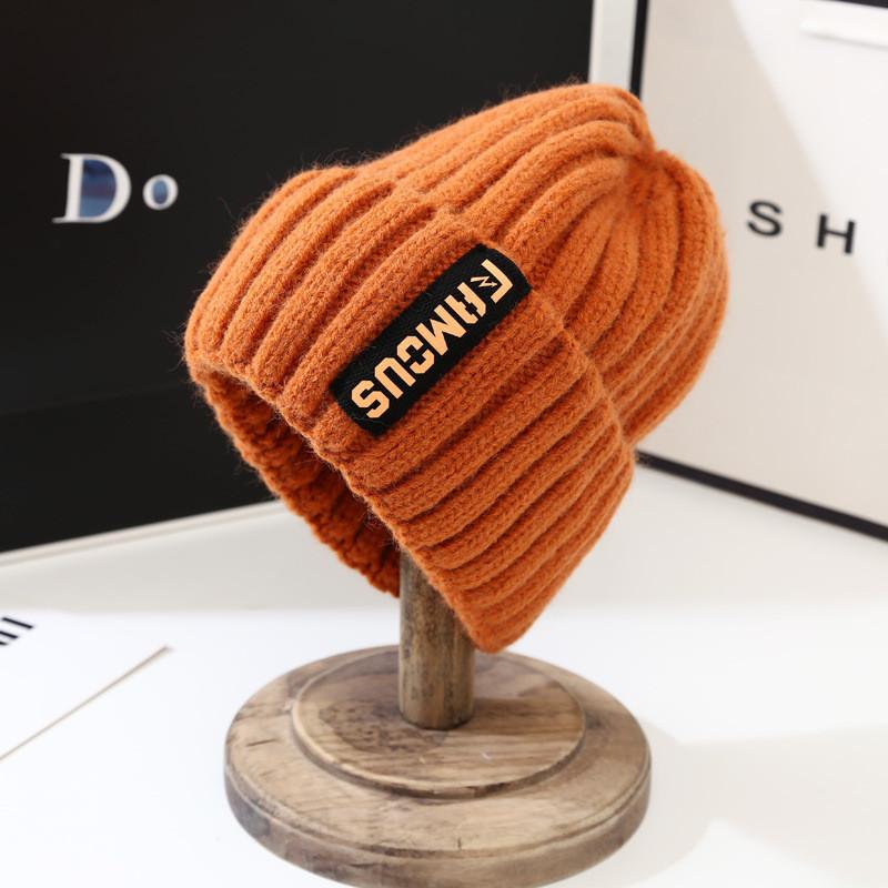 Winter Hat Knitted For Women With Letter Embroidery Korean Style For Daily Use