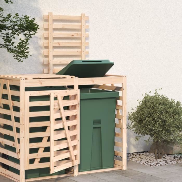 Bin Shelter Extension On Wheels Solid Pine Wood