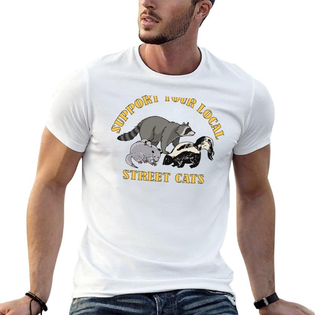Local Street Cat Tshirt Vintage Anime Shirt Customizeds Sweat Shirts Unisex