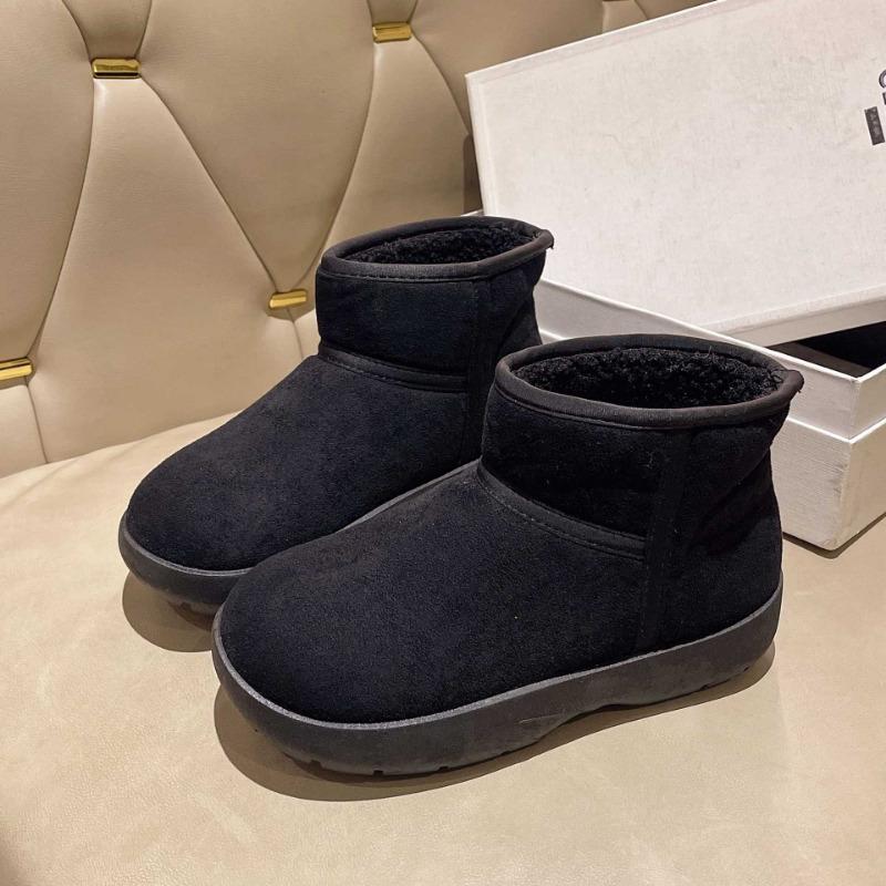 

Deer season thick-soled short snow boots women s new velvet warm waterproof non-slip bread short boots 40 чёрный