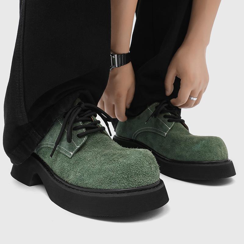 Derby Shoes Men's Shoes Big Head Leather Shoes Summer Breathable Versatile Single Shoes Loafers Trendy Laces 9522-H