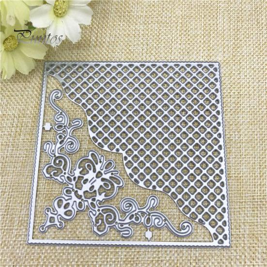 Flower Grid Frame Cutting Die Scrapbook Emboss Mold Paper Card DIY Stencil Decor