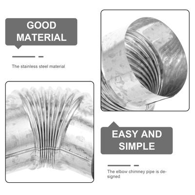 45 Degree Wood Stove Pipe Extension Elbow Stainless Steel Exhaust Chimney Duct For Outdoor Metal Pipe Kit Compatible With