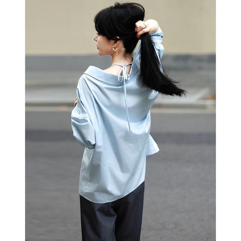 Хлопковая блузка Demana в корейском стиле с открытыми плечами и завязками L