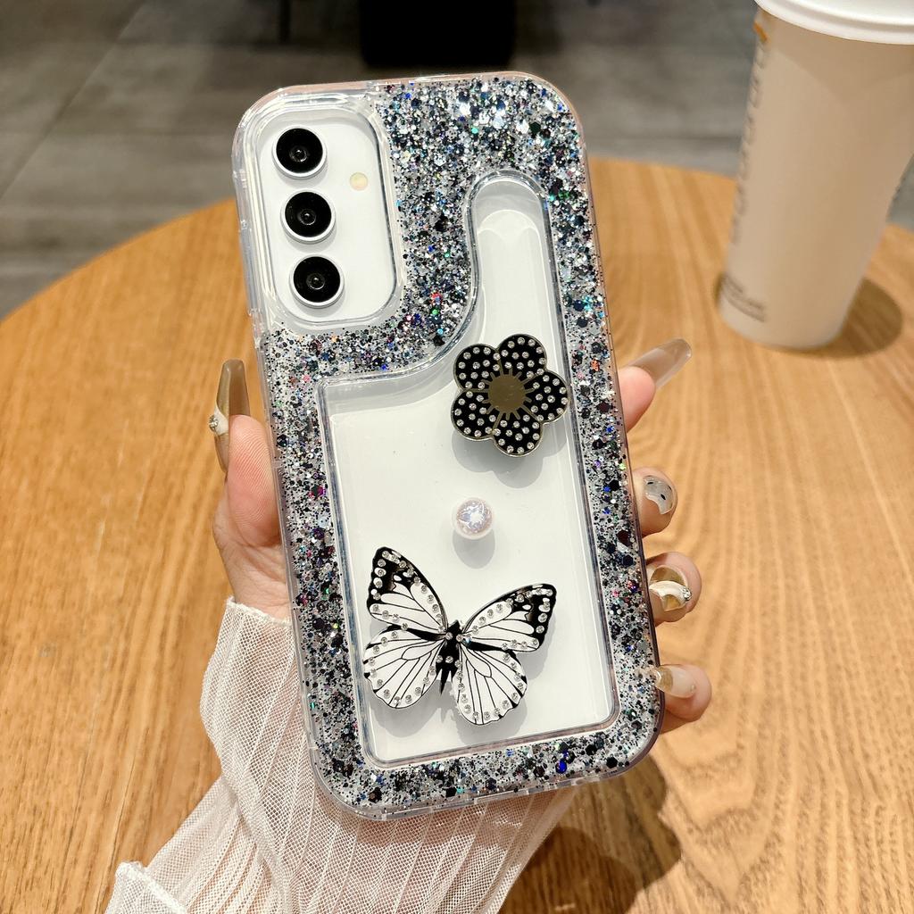 Applicable To Apple 16Promax Butterfly Glitter Mobile Phone Case iPhone12 XSAMX Epoxy Protective Case 14