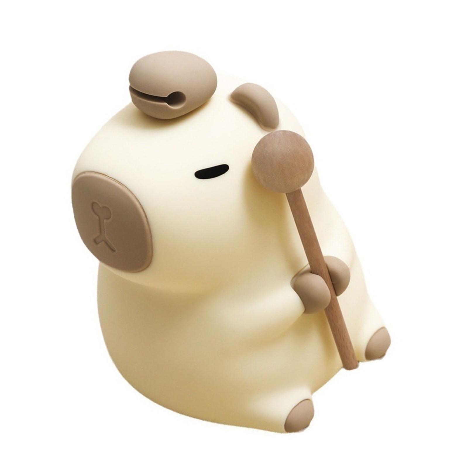 

Силиконовая фигурка капибары, ночник, мягкое сенсорное управление, USB-аккумулятор, милое украшение в виде животного A