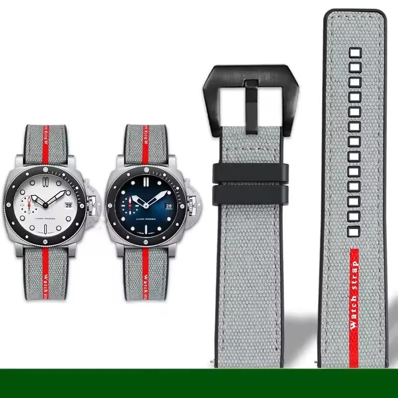 Per Panerai SUBMERSIBLE cinturino Luna Rossa PAM1466 PAM1391 PAM1565 Bracciale Cinturino in Gomma 22mm 24mm 26MM Orologi da Uomo Impermeabili
