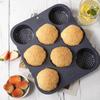 Hamburger Bun Pan 8 Cavity Reusable Non Stick Hamburger Bun Molds Silicone Hamburger Bread Pan Easy To Release Baking Pan