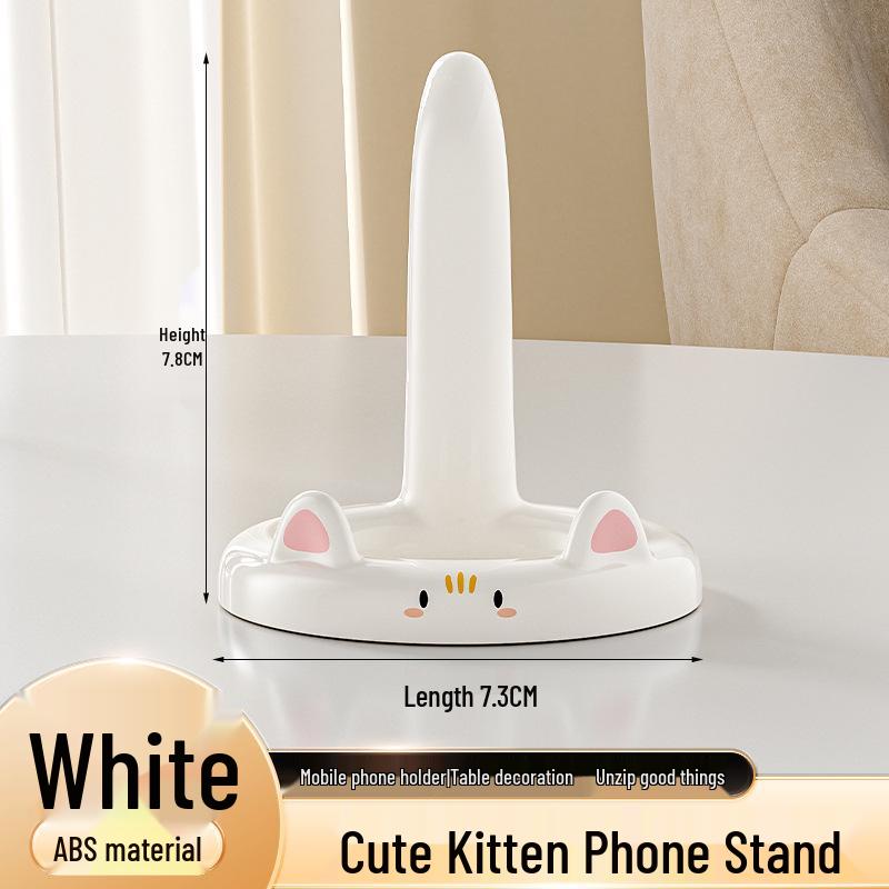 

Creative Cat Mobile Holder – Cute Desktop Decoration & Decompression Gift for Girls белый