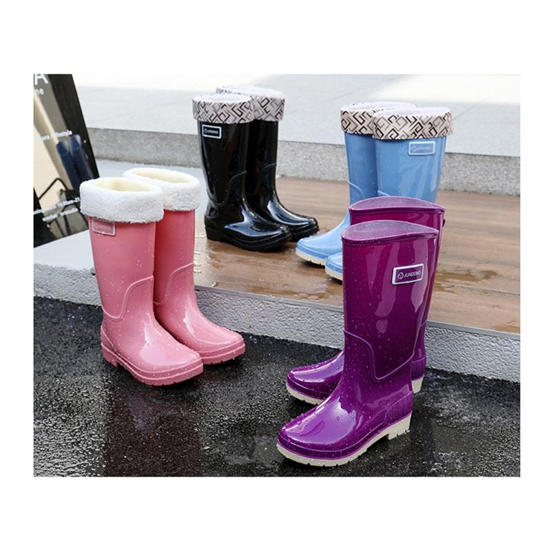 Botas de Lluvia Impermeables y Antideslizantes de Caña Alta para Mujer