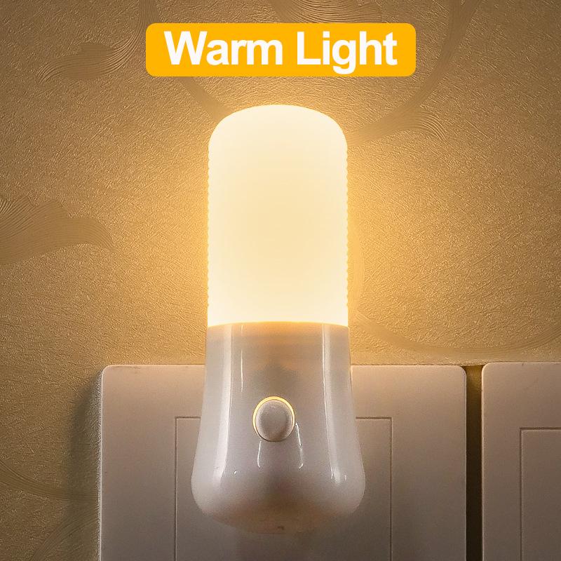 Veilleuses LED à prise UE/US, interrupteur à bouton-poussoir, lampe de chevet pour chambre de bébé, couloir, décoration d'intérieur, prise murale