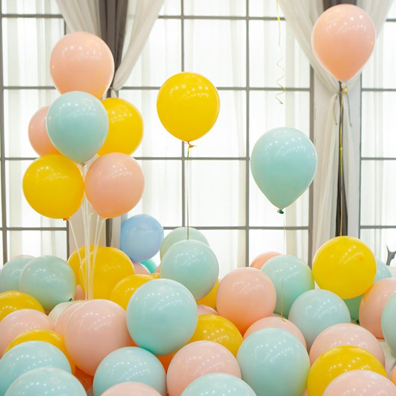 Macaron Colorful Mix Dopamine Thickened Balloons for Children's First Birthday Decoration