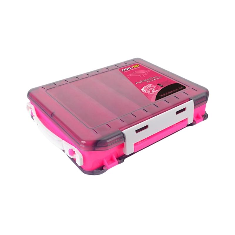 Fishing Tackle Organizers Watertight Tackle Tool Double Sided Tackle Box Tackle Carrying Clear Fishing Lures Storage Box small розовый